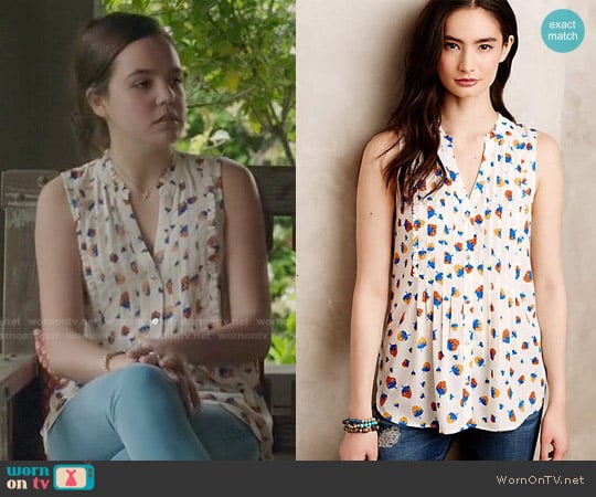 Anthropologie Fragola Ruffle Tank worn by Sophia Quinn (Bailee Madison) on The Fosters