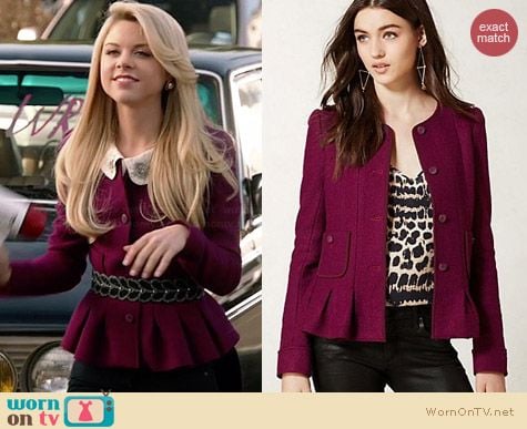 Anthropologie Francie Peplum Jacket worn by Bailey Buntain on Faking It