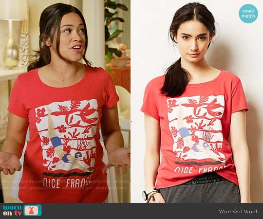 Anthropologie Francophile Tee in Bathing Beauty worn by Jane Villanueva (Gina Rodriguez) on Jane the Virgin