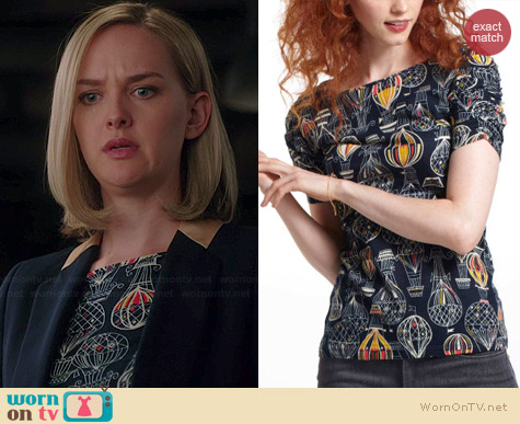 Anthropologie Here & There Tee in Offbeat worn by Jess Weixler on The Good Wife