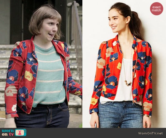 Anthropologie Jutka Bomber Jacket worn by Lena Dunham on Girls