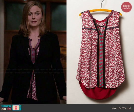 Anthropologie Kakali Tank worn by Emily Deschanel on Bones