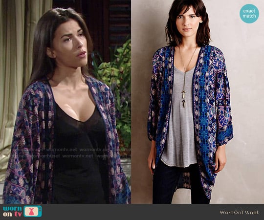 Anthropologie Kawachi Gardens Kimono worn by Marisa Sierras (Sofia Pernas) on The Young and the Restless