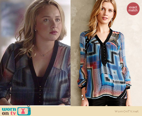 Anthropologie Labyrinth Peasant Blouse worn by Hayden Panettiere on Nashville