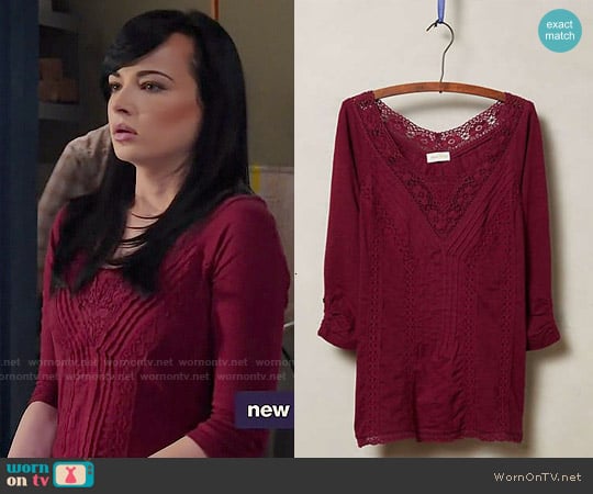 Anthropologie Lace Medley Top worn by Jenna Hamilton (Ashley Rickards) on Awkward