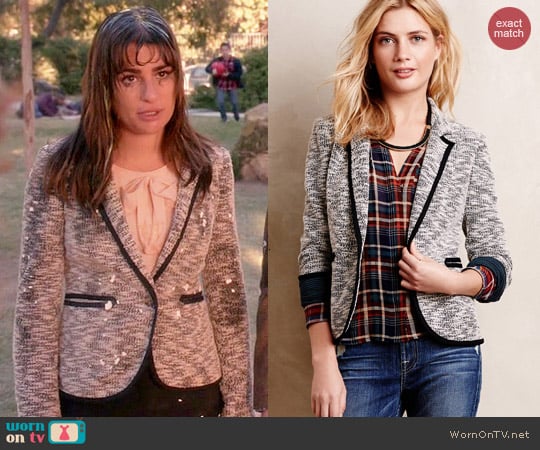 Anthropologie Lakehouse Knit Blazer worn by Lea Michele on Glee