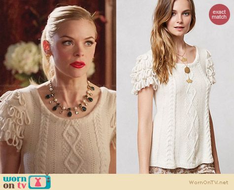 Anthropologie Looped Epaulette Pullover worn by Jaime King on Hart of Dixie