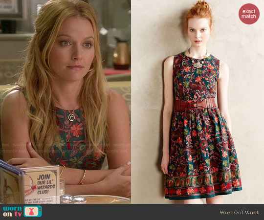 Anthropologie Needlepoint Garden Dress worn by Caryn Goldfarb (Becki Newton) on Weird Loners