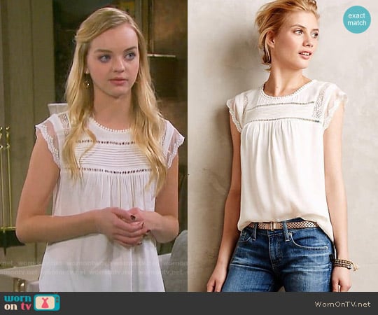 Anthropologie Nellore Blouse worn by Claire Brady (Olivia Keegan) on Days of our Lives