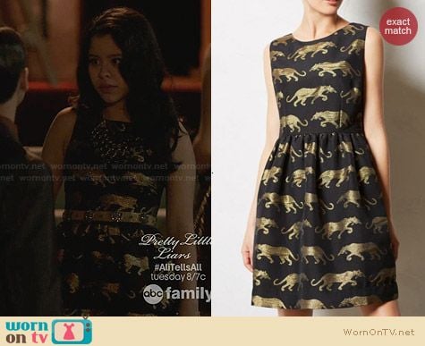 Anthropologie Panthere Dress worn by Cierra Ramirez on The Fosters