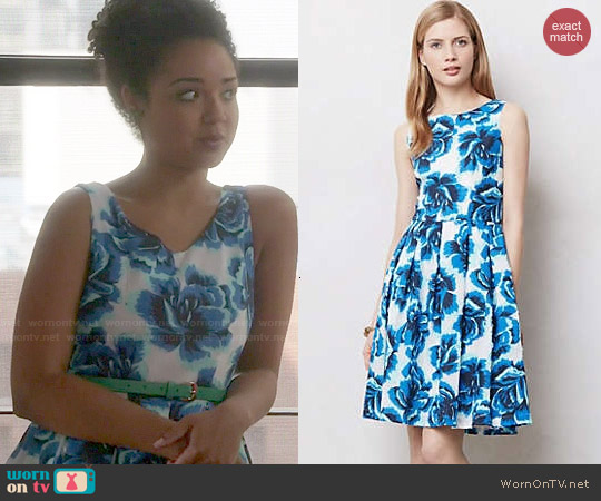 Anthropologie Rosebloom Burnout Dress worn by Beth (Aisha Dee) on Chasing Life