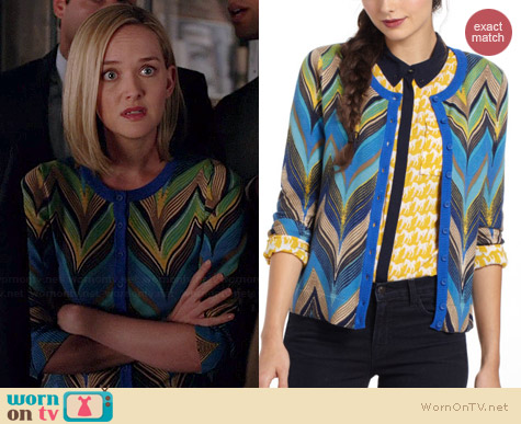 Anthropologie Seared Chevrons Cardigan worn by Jess Weixler on The Good Wife