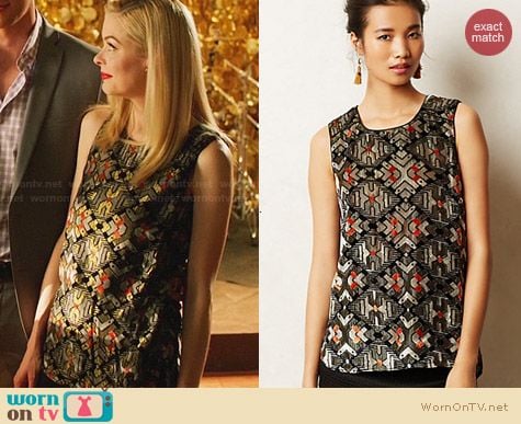 Anthropologie Shimmered Velvet Tank worn by Jaime King on Hart of Dixie