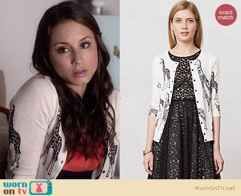 Anthropologie Sketched Savannah Cardigan worn by Troian Bellisario on PLL