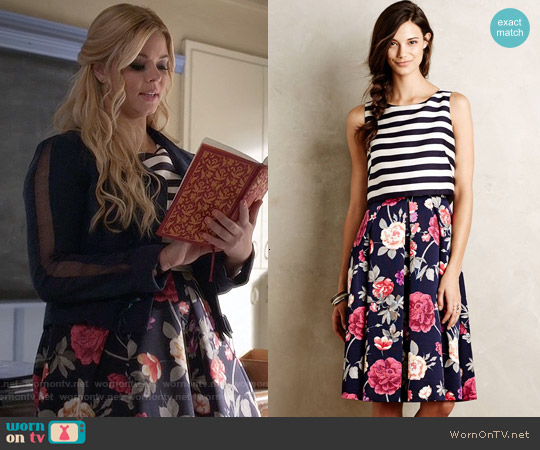 Anthropologie Split-Print Dress worn by Alison DiLaurentis (Sasha Pieterse) on Pretty Little Liars