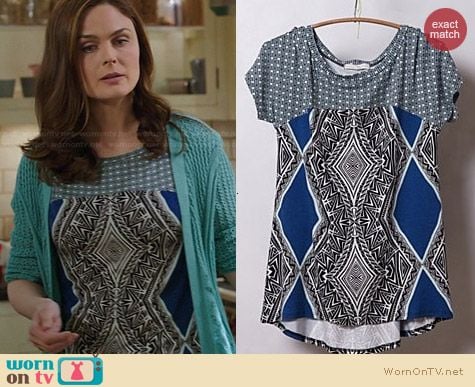 Anthropologie Time Lapse Tee worn by Emily Deschanel on Bones