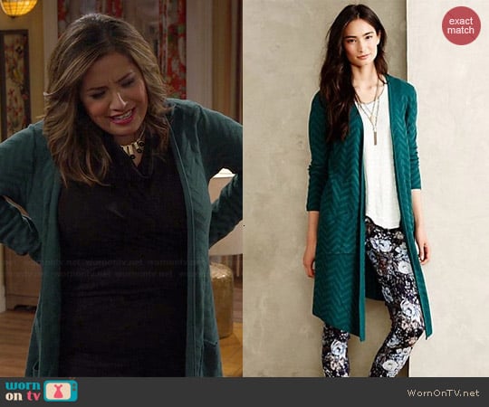 Anthropologie Vergennes Chevron Cardigan worn by Cristela Alonzo on Cristela