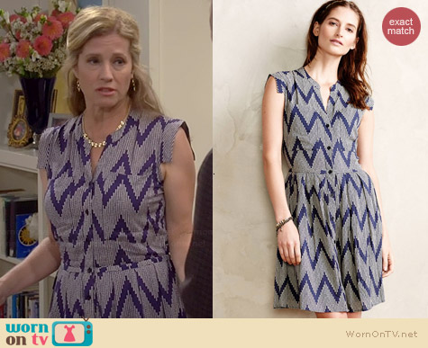 Anthropologie West Street Shirtdress in Blue Motif worn by Nancy Travis on Last Man Standing