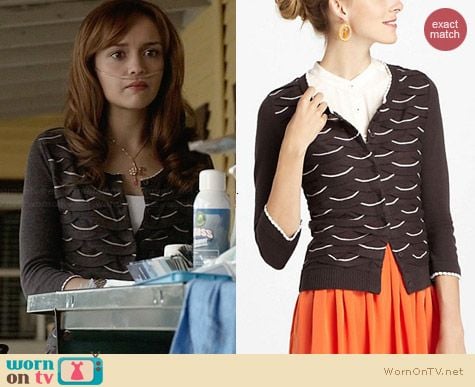 Anthropologie Winter Waves Cardigan worn by Olivia Cooke on Bates Motel