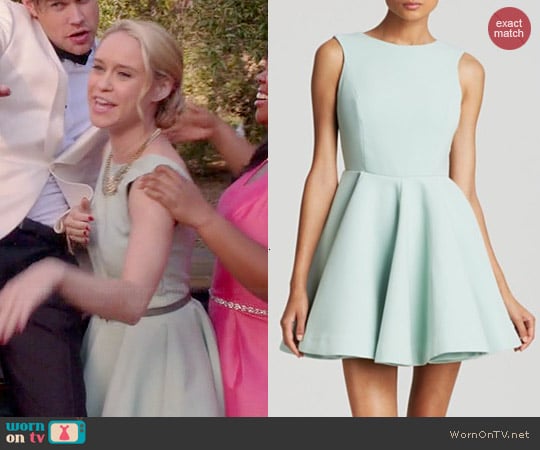 AQ/AQ Koko Deep V-back Dress in Duck Egg Cream worn by Becca Tobin on Glee