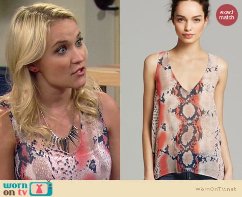 Aqua Anaconda Top worn by Emily Osment on Young & Hungry