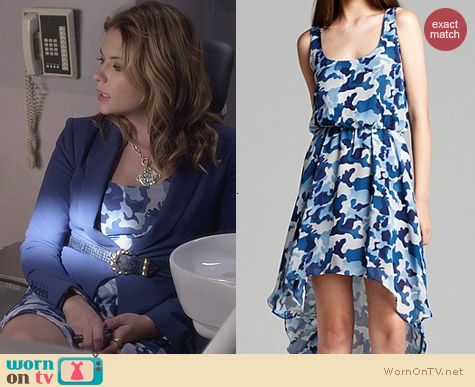 Aqua Camo High Low Dress worn by Ashley Benson on PLL