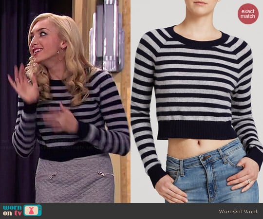 Wornontv Emmas Grey Striped Sweater And Quilted Skirt On Jessie Peyton List Clothes And 