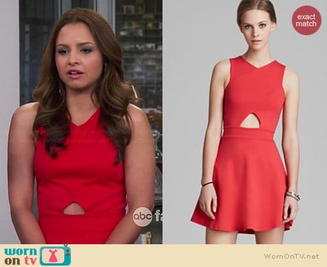 Aqua Cross Front Peak Ponte Dress worn by Aimee Carrero on Young & Hungry