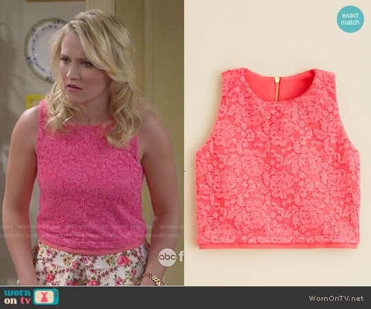 Aqua Floral Lace Tank worn by Gabi Diamond (Emily Osment) on Young and Hungry