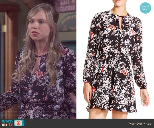 Aqua Rebecca Floral Print Keyhole Dress worn by Kristin Baxter (Amanda Fuller) on Last Man Standing