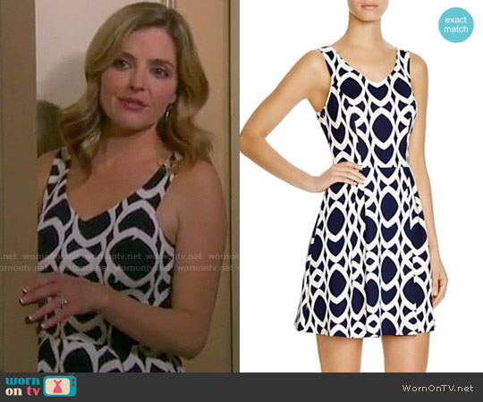 Aqua Geo Chain Dress worn by Theresa Donovan (Jen Lilley) on Days of our Lives