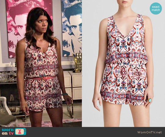 Aqua Ginger Romper worn by Xiomara Villanueva (Andrea Navedo) on Jane the Virgin