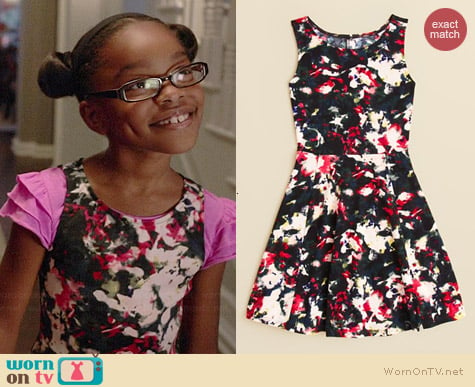 Aqua Girls' Fit & Flare Printed Ponte Dress worn by Marsai Martin on Black-ish