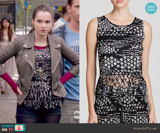 Aqua Tie-Dye Fringe Tank worn by Bay Kennish (Vanessa Marano) on Switched at Birth