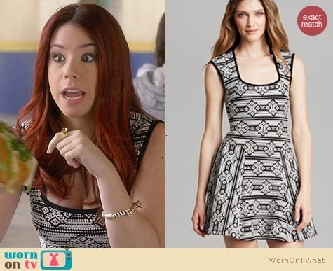 Aqua Tribal Print Dress worn by Jillian Rose Reed on Awkward