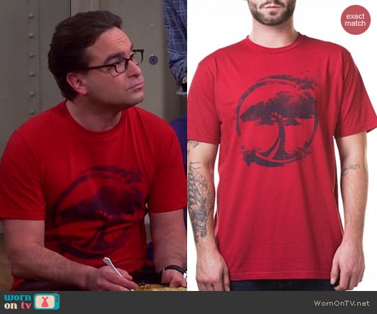 Arbor Recycle T-shirt in Red worn by Johnny Galecki on The Big Bang Theory