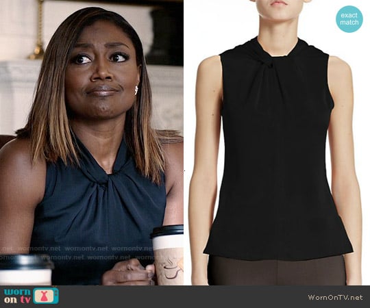 Armani Collezioni Twist Silk Top worn by Daisy Grant (Patina Miller) on Madam Secretary