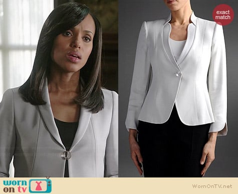 Armani Collezioni Single Button Crepe Jacket worn by Kerry Washington on Scandal