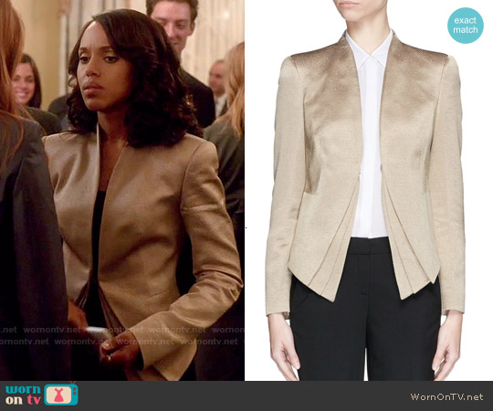 Armani Collezioni Triple Layer Hem Wool Blend Jacket worn by Olivia Pope (Kerry Washington) on Scandal