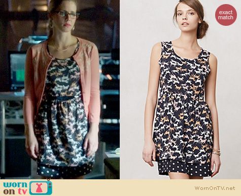 Arrow Fashion: Anthropologie Petaluma Peep hem dress worn by Emily Bett Rickards