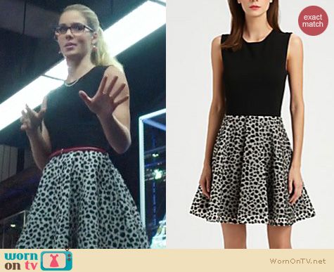 Arrow Fashion: Diane von Furstenberg Jeannie Leopard Dress worn by Emily Bett Rickards