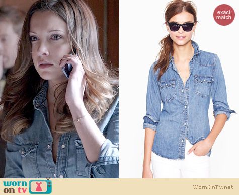 Arrow Fashion: J. Crew Western denim shirt worn by Katie Cassidy