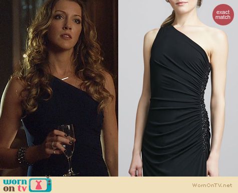 Arrow Fashion: Laundry by Shelli Segal One Shoulder Beaded Side Gown worn by Katie Cassidy