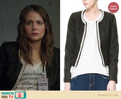 Fashion of Arrow: Zara multileather jacket worn by Willa Holland