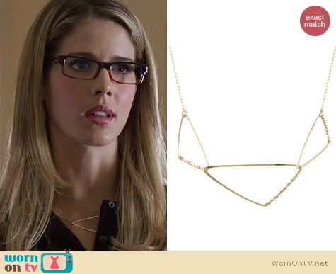 Jewelry on Arrow: Peggy Li Calder Geo Necklace worn by Emily Bett Rickards