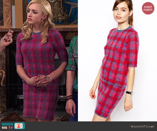 ASOS Co-ord Check Sweater and Skirt in Brushed Mohair Check worn by Peyton List on Jessie