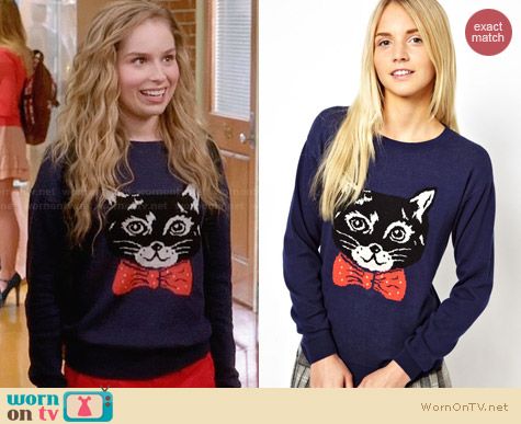 ASOS Clive The Cat Sweater worn by Allie Grant on Suburgatory