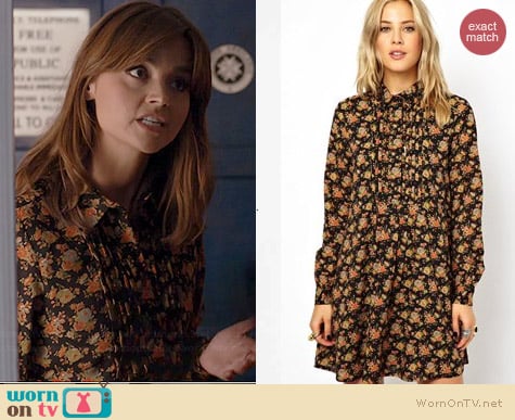 ASOS Shirt Dress in Floral Print worn by Jenna Coleman on Doctor Who