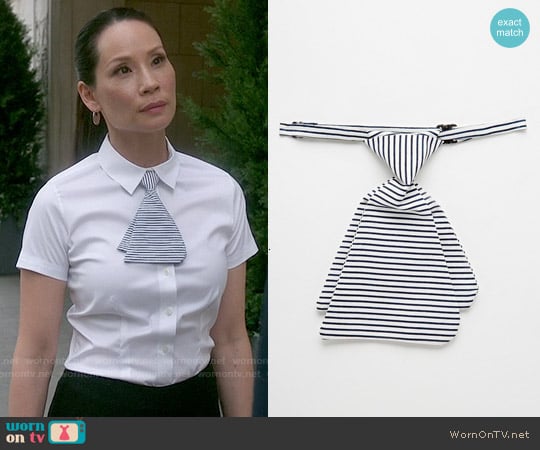 ASOS Striped Mini Tie worn by Joan Watson (Lucy Liu) on Elementary