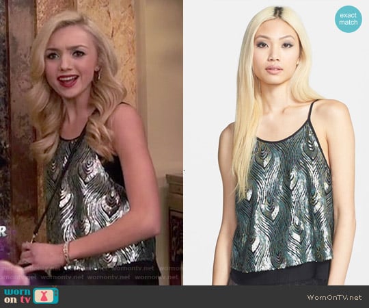 ASTR Peacock Sequin Tank worn by Emma Ross (Peyton List) on Jessie